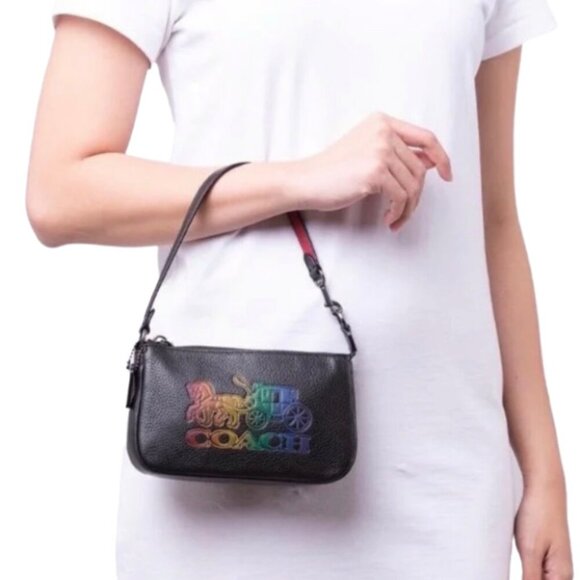 NWT COACH Nolita 19 Embossed Rainbow Horse & Carriage Ombre Brand New Great Gift - Picture 1 of 10